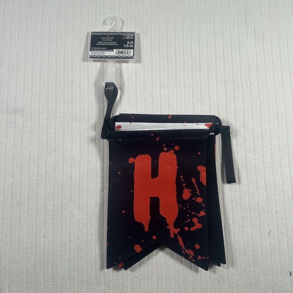 Ashland Halloween Garland 6ft Bloody Drip Pennant Banner Horror Party Decor NWT